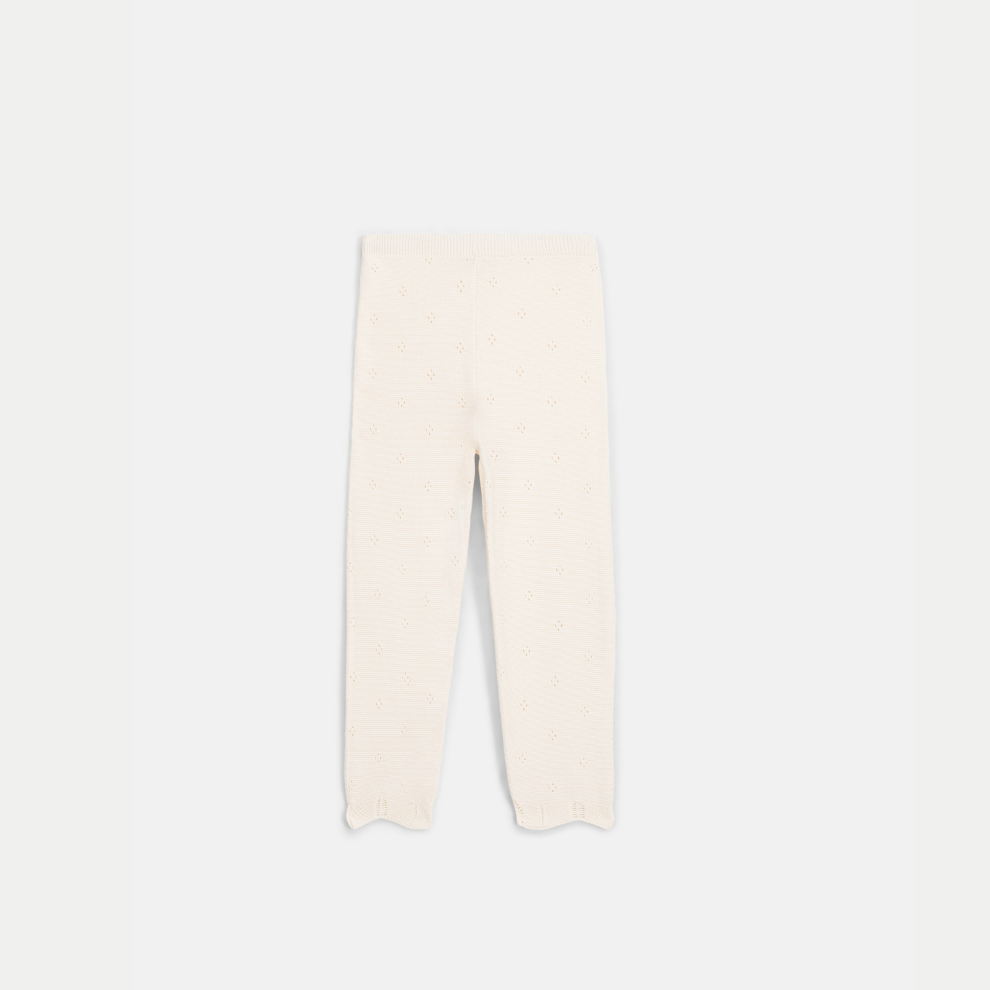 Gebreid broekje - Legging Manou - Katoen - Cream - Louise Misha productfoto