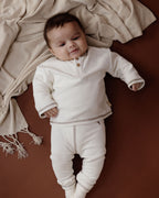 Top lange mouw Nathan - Cream White - 100% katoen - LEVV Labels - baby