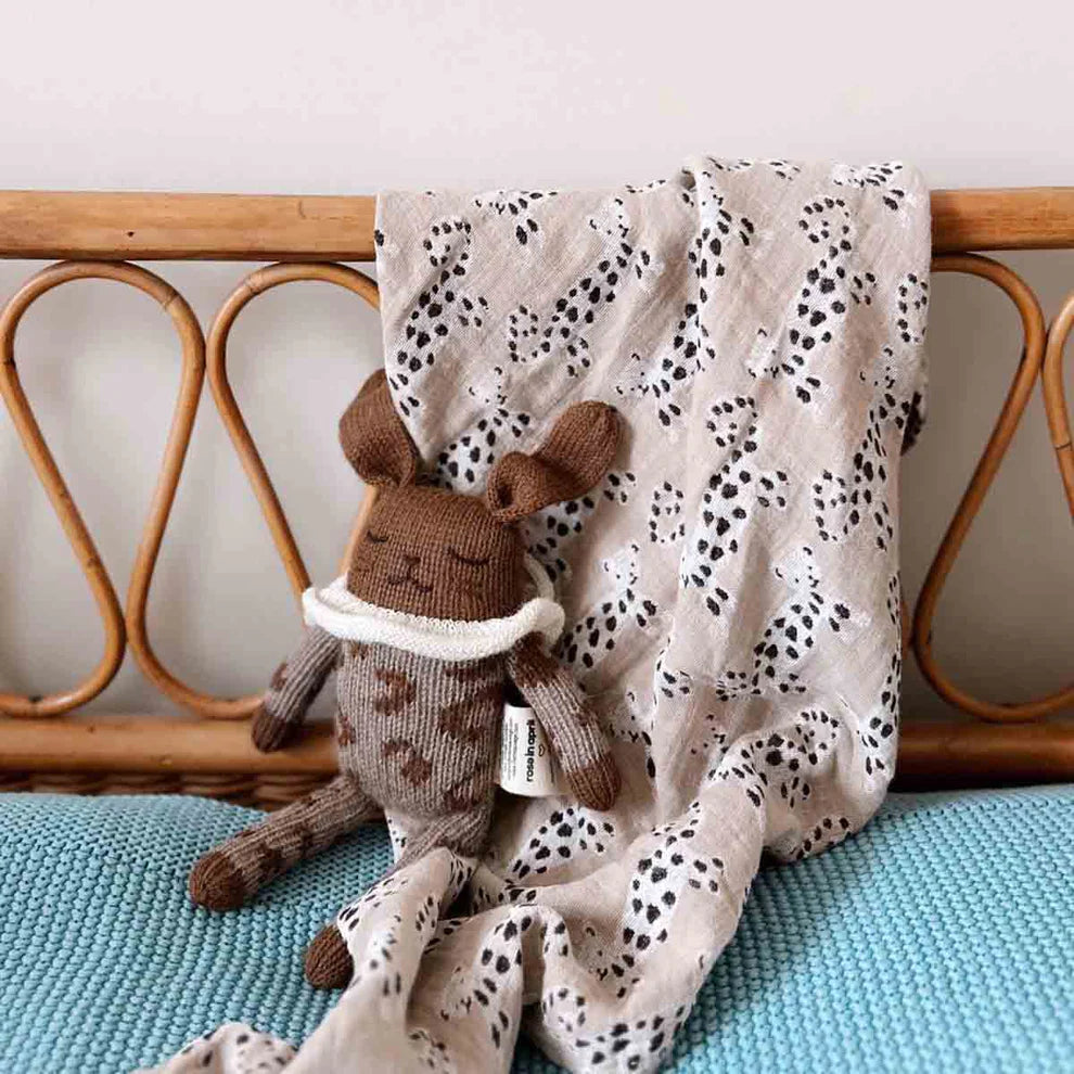 Hydrophilic cloth Bianca - Baby Leopard print - Little Leopards - Muslin cotton - Rose in April