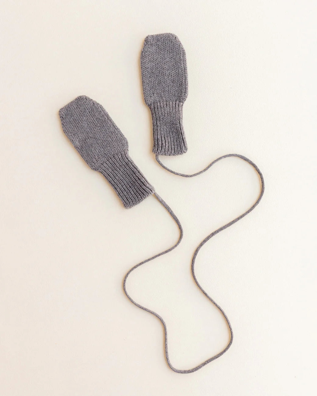 Wanten met koord - 100% extra fine Italiaanse merino wol - Hvid - otter