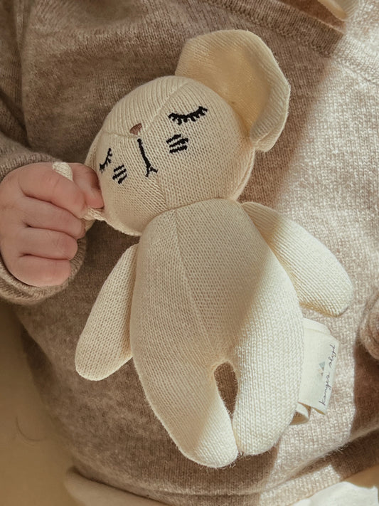 Mini Rabbit - Soft toy with bell - Organic cotton - Konges Sløjd