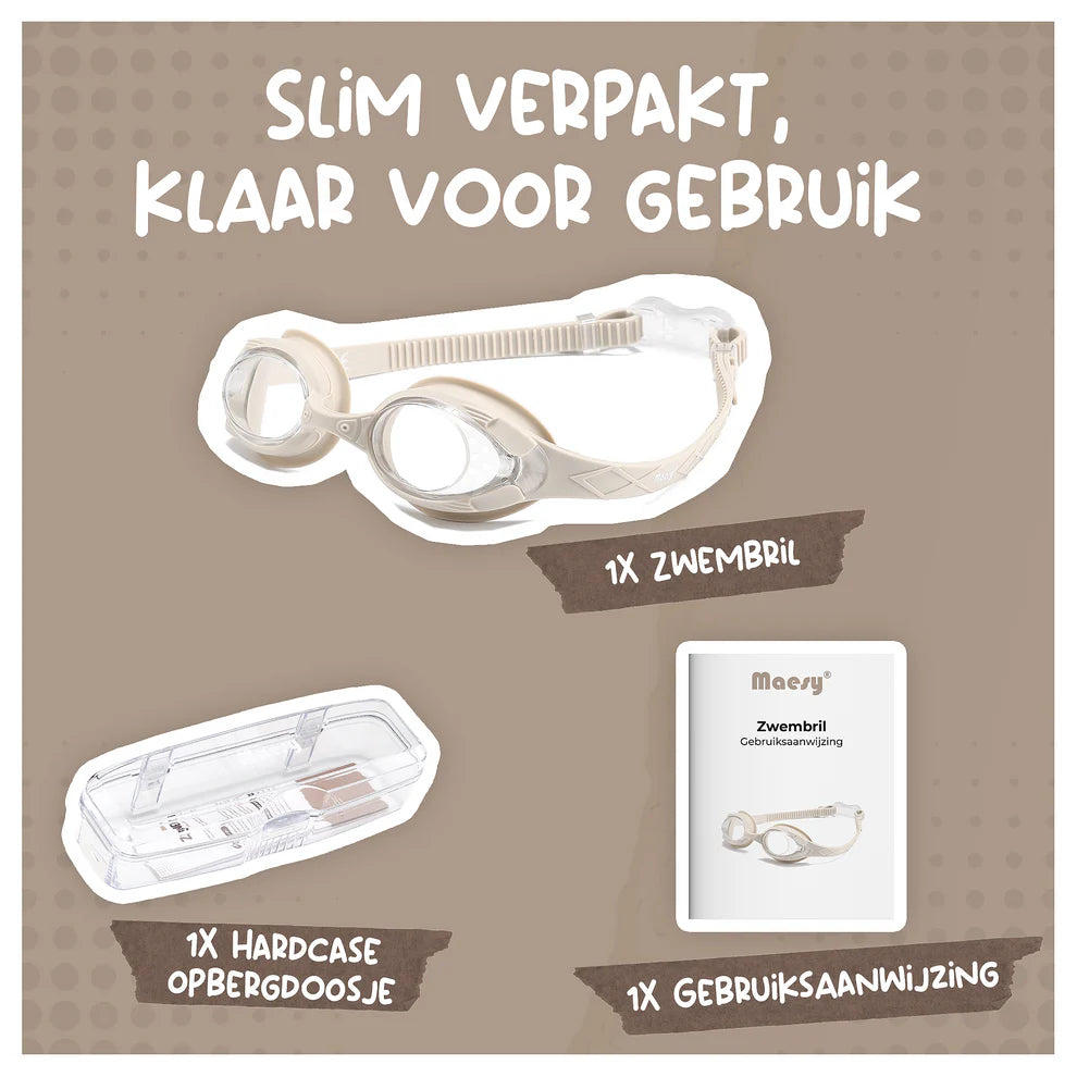 Zwembril Sammy - Duikbril 3 t/m 6 jaar - Beige/Ecru - Maesy