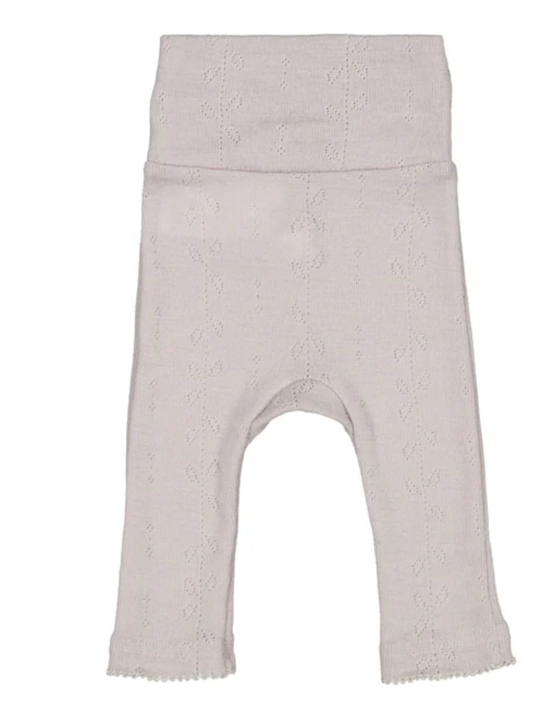 MarMar Copenhagen - Piva Wool Pointelle Pants - Broekje - 100% merino wol - Soft dove