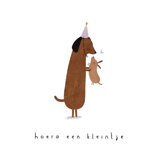 Alijt wenskaartje - Hoera een kleintje - Hondjes