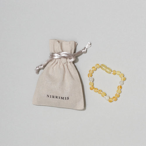 Armband Moonstone & Raw Lemon Amber - 14 cm - Nirrimis - productfoto