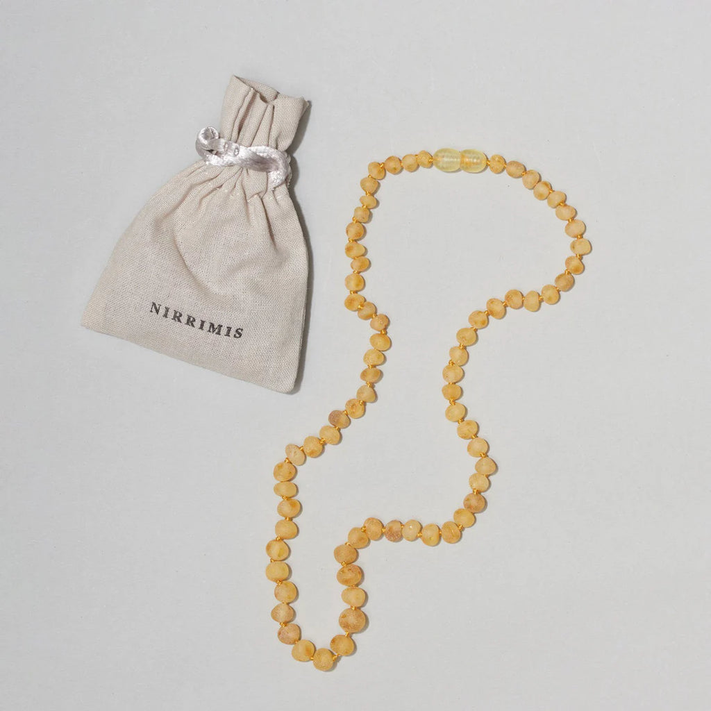 Barnsteen ketting Raw Honey - 32 cm - Nirrimis - productfoto - afbeelding 3