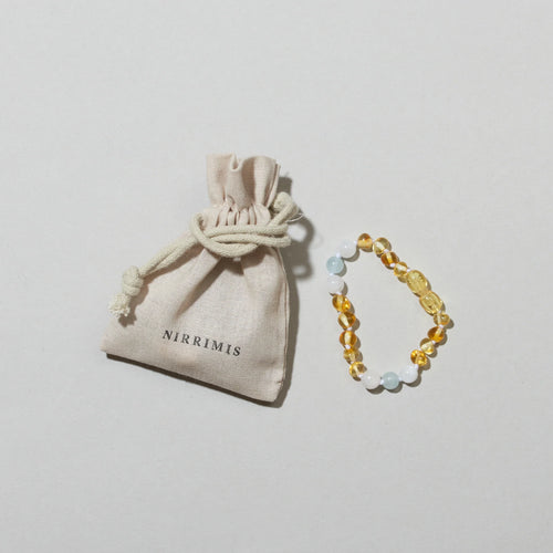 Barnsteen en edelstenen armband - Beachy - 14 cm - Nirrimis - productfoto