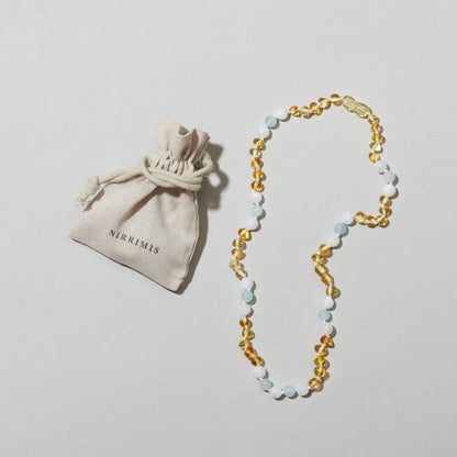 Barnsteen en edelstenen ketting - Beachy - 32 cm - Kids 0-3 jaar - Nirrimis
