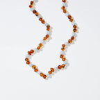 Regn Adult Necklace – Collier femme en ambre caramel et aigue-marine bleue – Nirrimis