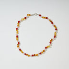 Sofie Adult Necklace – Damenhalskette aus Bernstein, Karneol und Rosenquarz – 925er Silberverschluss – Nirrimis