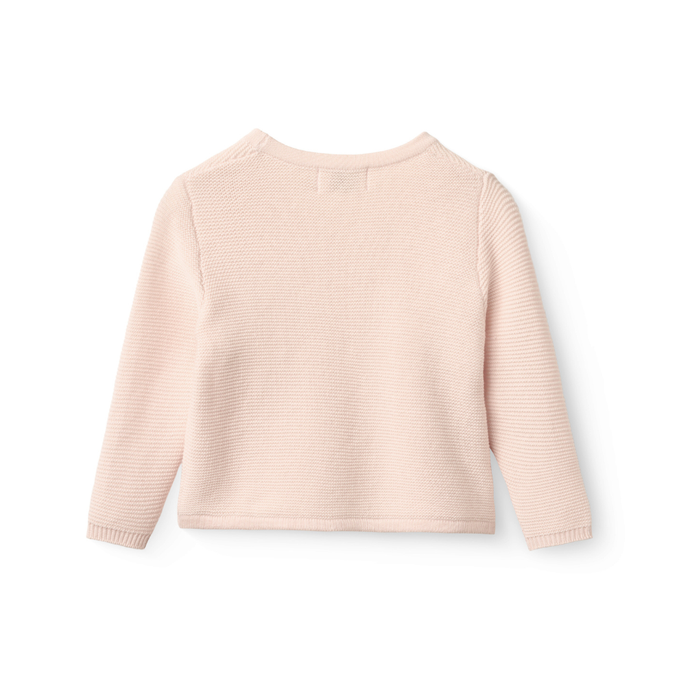 Gebreid baby vestje - Biologisch katoen - Soft Pink/Roze - Copenhagen Colors - achterant