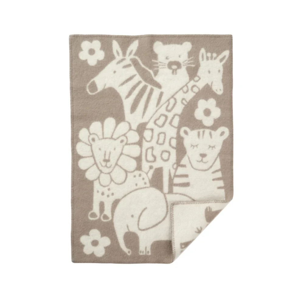 Wiegdeken - Biologisch wol - 65x90cm - Taupe/Picnic - Klippan - productfoto