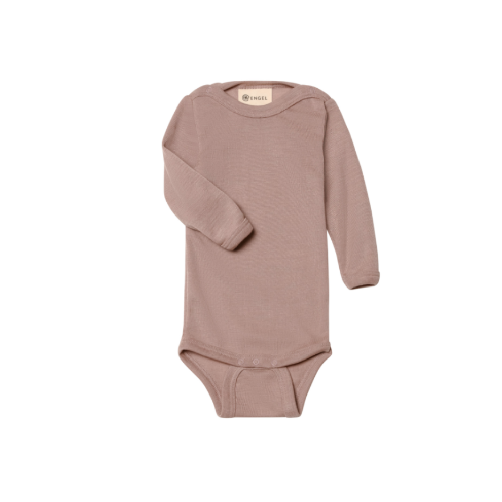 Romper lange mouw - Wol/zijde - Roze/Dusty Rose - Engel Natur
