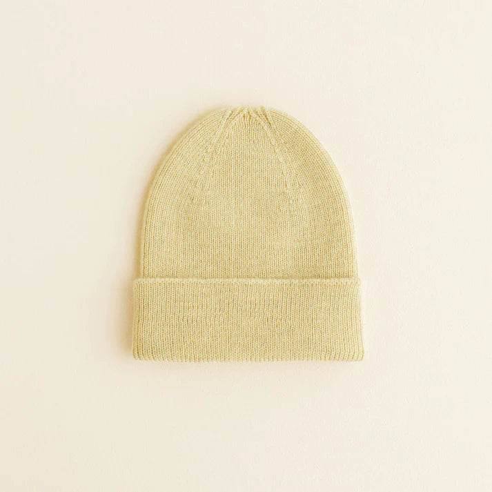 Gebreid mutsje - Fonzie newborn - Merino wol - HVID - productfoto - afbeelding 5