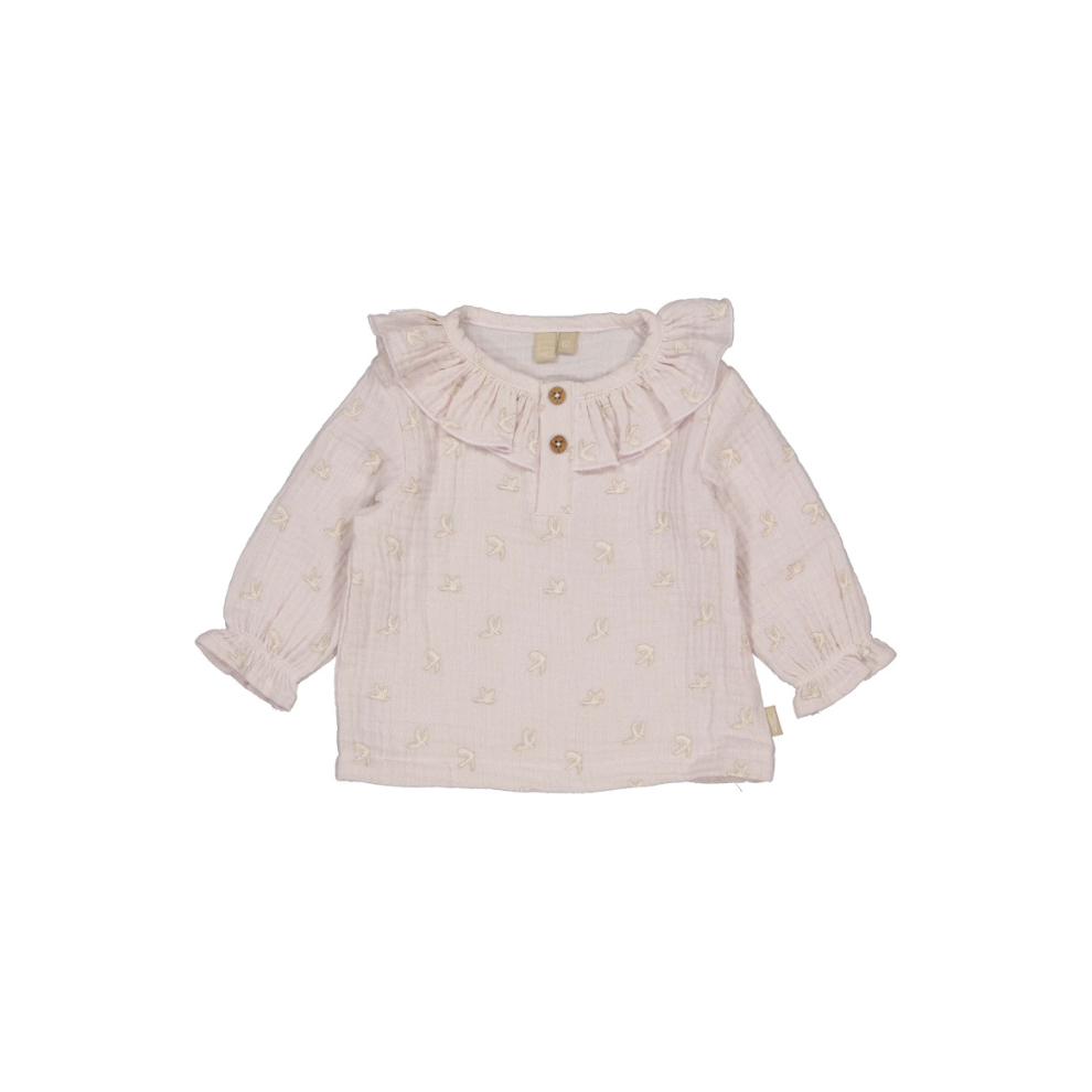 Top Mara - Biologisch katoen/mousseline - Roze - Levv Labels - voorkant