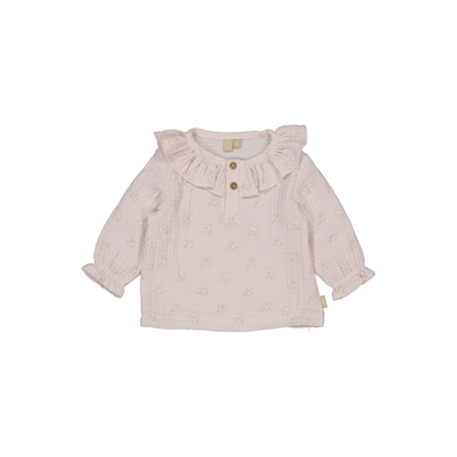 Top Mara - Biologisch katoen/mousseline - Roze - Levv Labels - voorkant