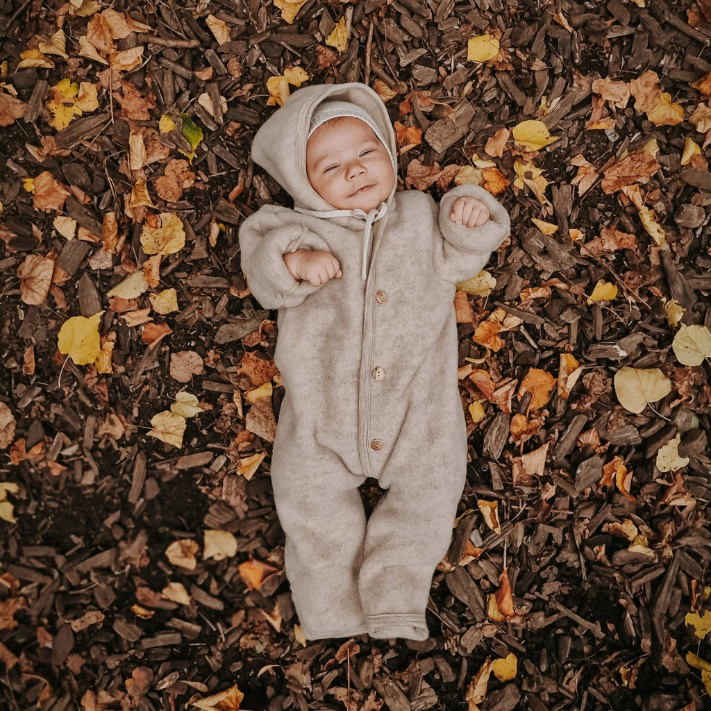 Buitenpak/jumpsuit - Biologische Wol fleece - Engel Natur baby sand