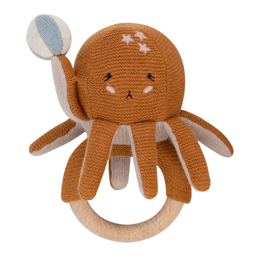 Baby Rammelaar - Ozzy de Octopus - Biologisch katoen - Baby Bello - productfoto