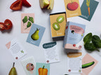 Tischkarten Gemüse & Obst – 60 pädagogische Ess- und Probierkarten für Kinder – STERK & ZOET