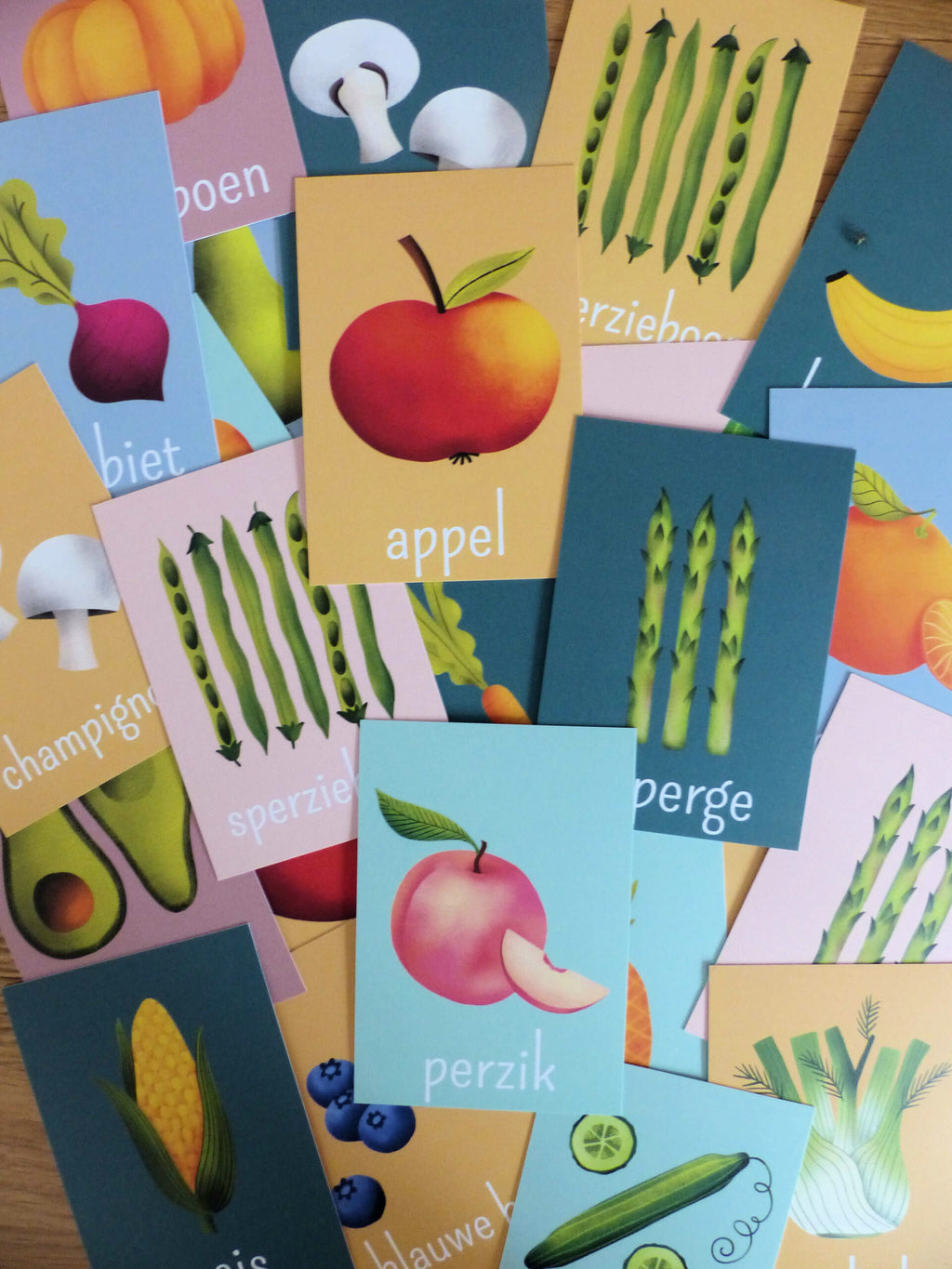 Tischkarten Gemüse & Obst – 60 pädagogische Ess- und Probierkarten für Kinder – STERK & ZOET
