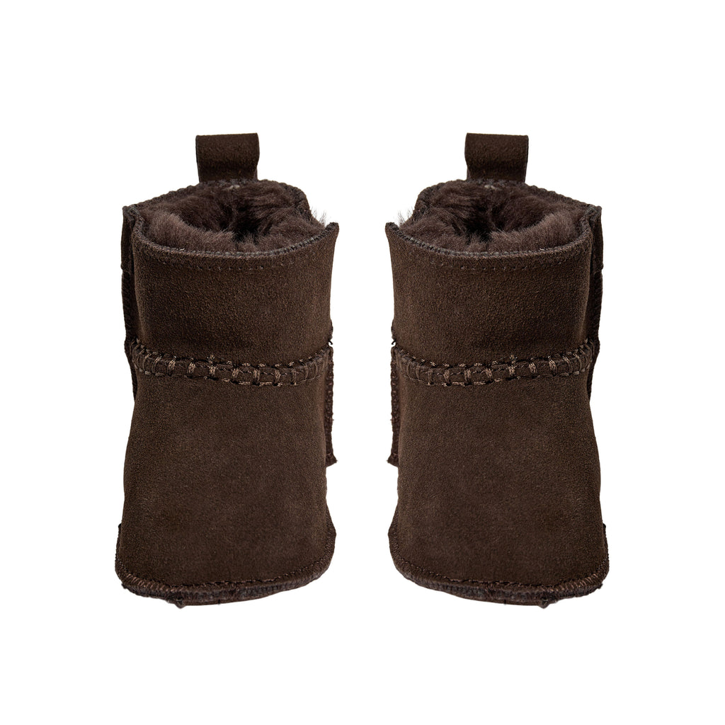Chaussons bébé ReneeKB - Doublure en daim et laine - Beige et marron foncé - Sofie Schnoor