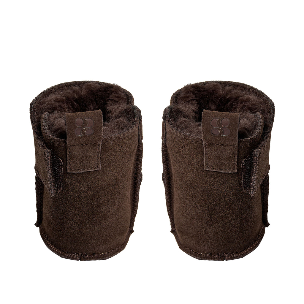 Chaussons bébé ReneeKB - Doublure en daim et laine - Beige et marron foncé - Sofie Schnoor