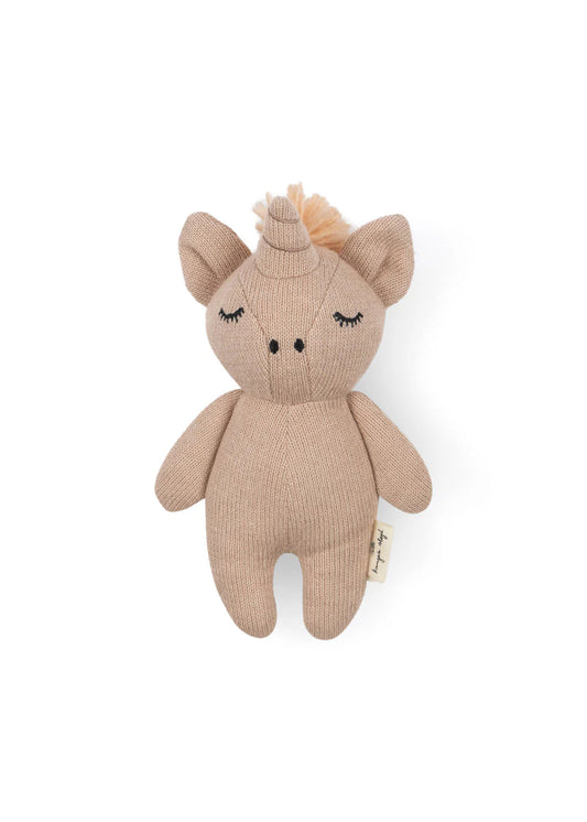 Mini Unicorn - Soft Cuddly Toy with Bell - Organic Cotton - Konges Sløjd