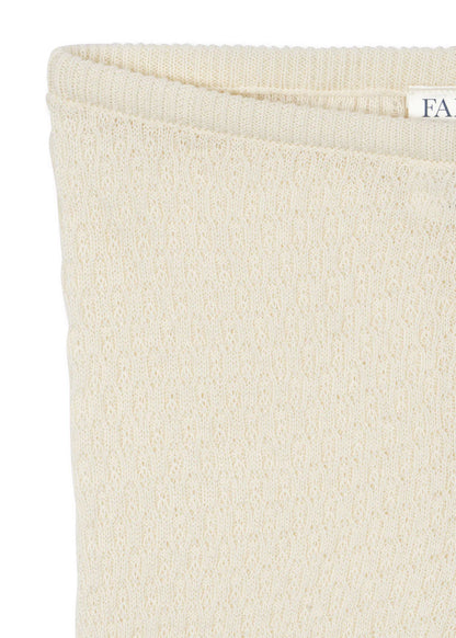 Venti Leggings - Antique White - Fijngebreide Pointelle Broek - Biologisch Katoen - GOTS - Konges Sløjd - close up