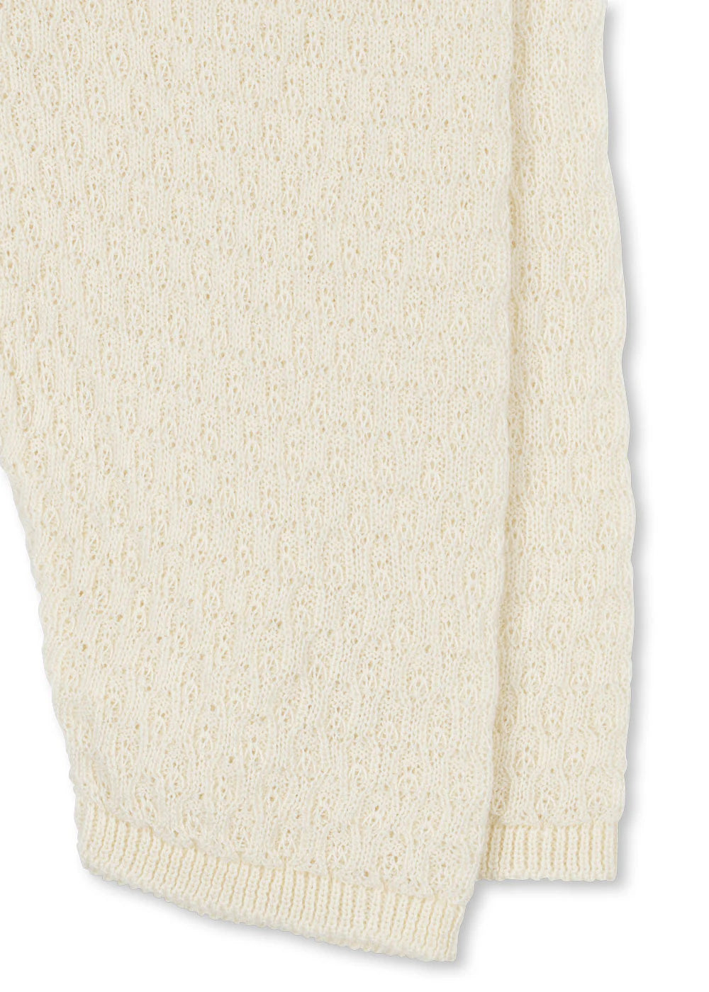 Venti Leggings - Antique White - Fijngebreide Pointelle Broek - Biologisch Katoen - GOTS - Konges Sløjd - close up