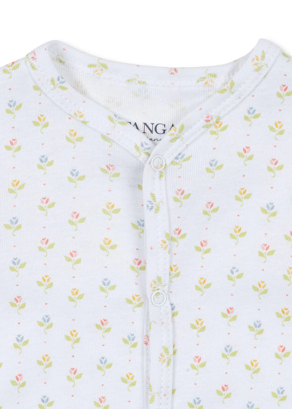 Fio Onesie - Tuli Coeur - Boxpakje/Pyjama - Biologisch Katoen - Tulpjes - Konges Sløjd - close up