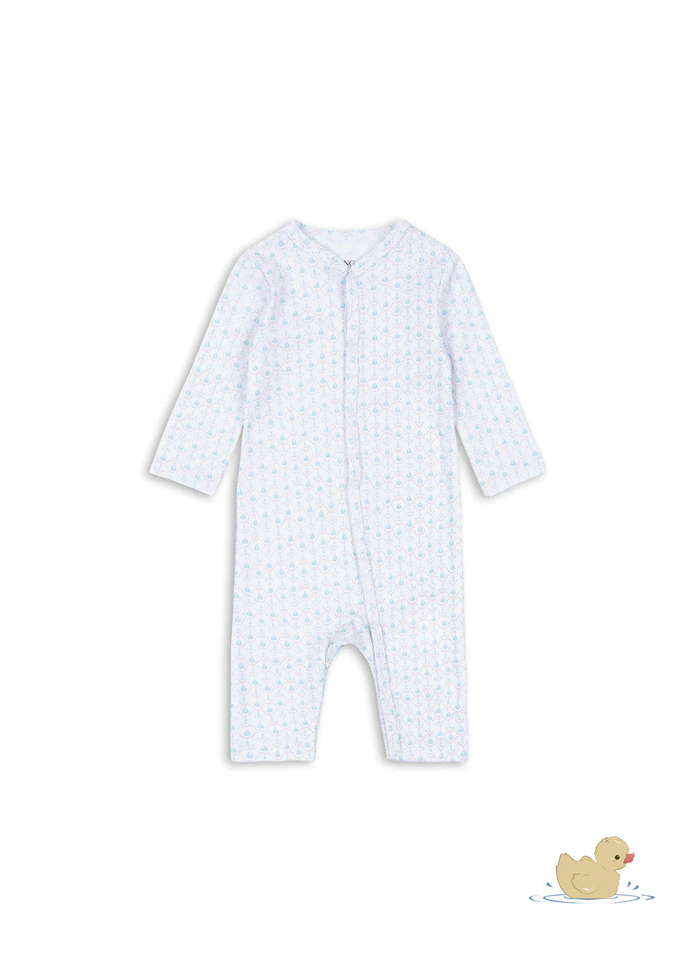Fio Onesie - Barca - Boxpakje/Pyjama - Biologisch Katoen - Zeilbootjes - Konges Sløjd - voorkant