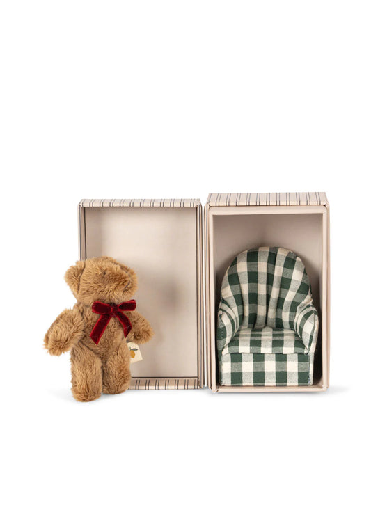 Kalle the Tiny Teddy - Mini Stuffed Animal in a Box - Konges Sløjd