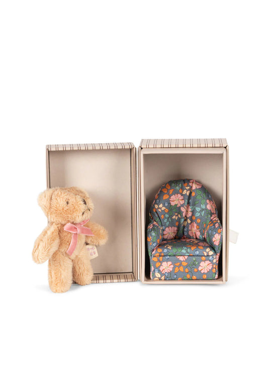 Oda the Tiny Teddy - Mini Teddy Bear in a Box - Konges Sløjd