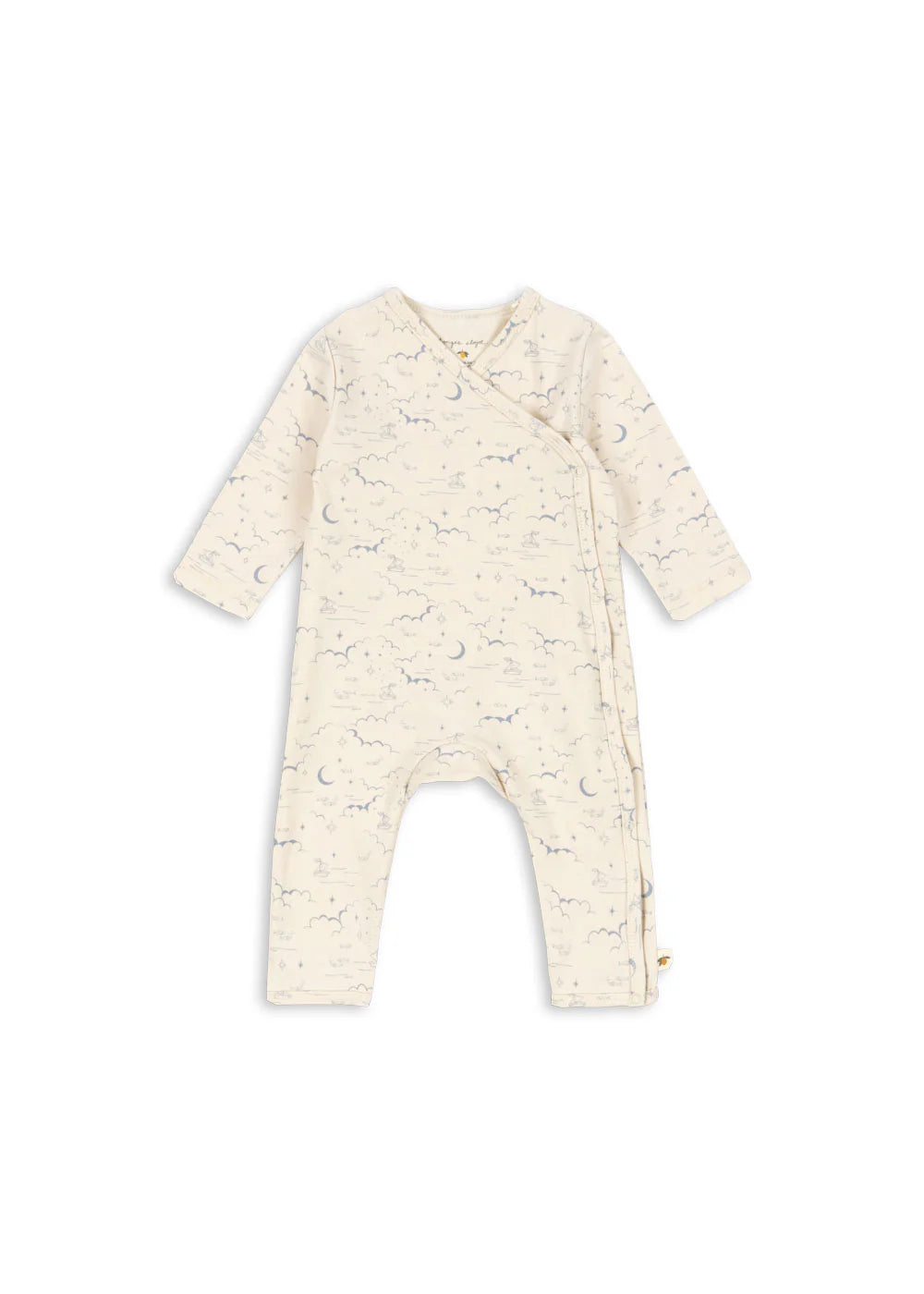 Basic Newborn Onesie - Sky Blue - Wrap-Over Bodysuit - Organic Cotton - GOTS - Konges Sløjd