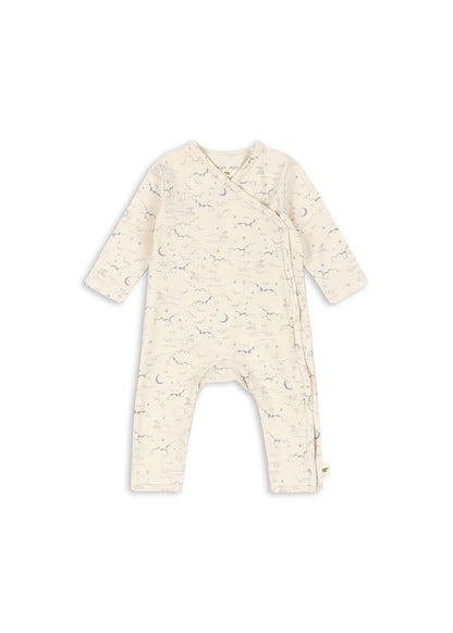 Basic Newborn Onesie - Sky Blue - Wrap-Over Bodysuit - Organic Cotton - GOTS - Konges Sløjd