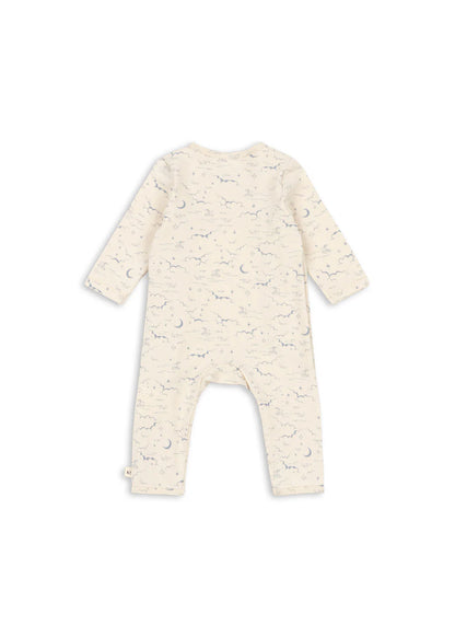 Basic Newborn Onesie - Sky Blue - Wrap-Over Bodysuit - Organic Cotton - GOTS - Konges Sløjd