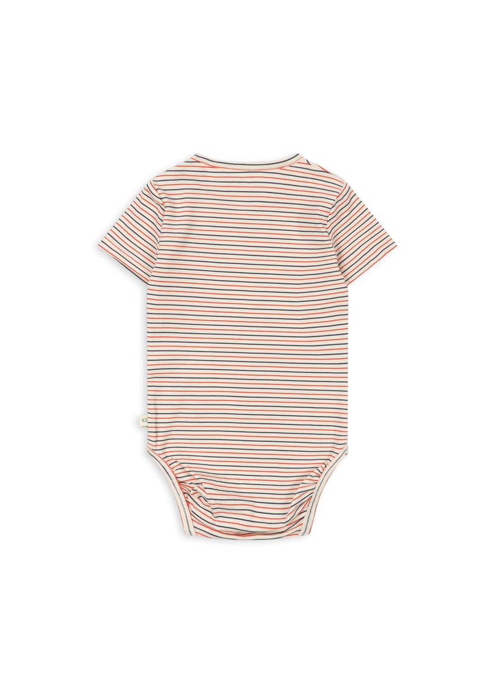 Basic Korte Mouw Rompertje - Stripe Tricolore - Biologisch Katoen - GOTS - Konges Sløjd - voorkant
