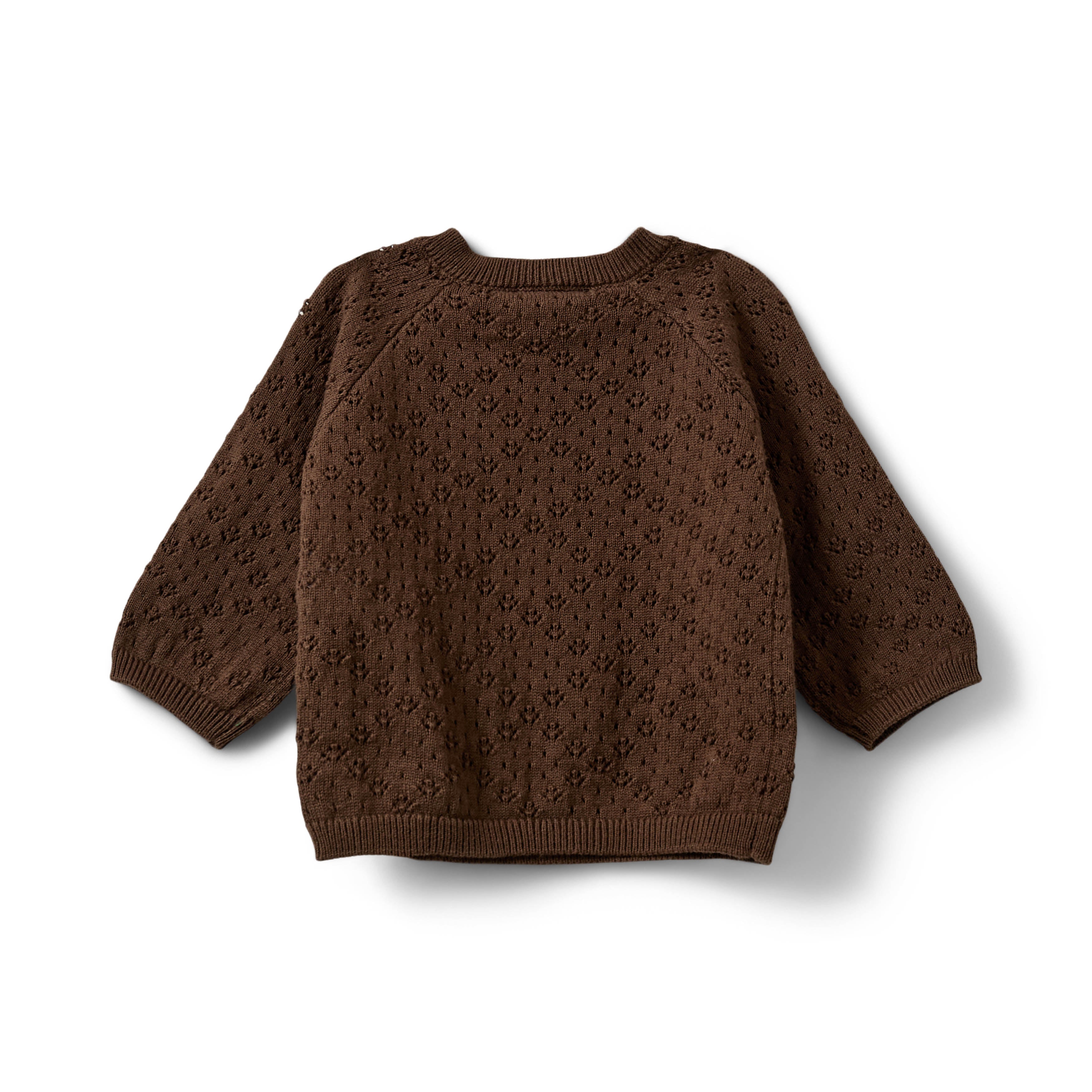 Gebreid babyvest DoraKB met pointelle - Donkerbruin - Sofie Schnoor