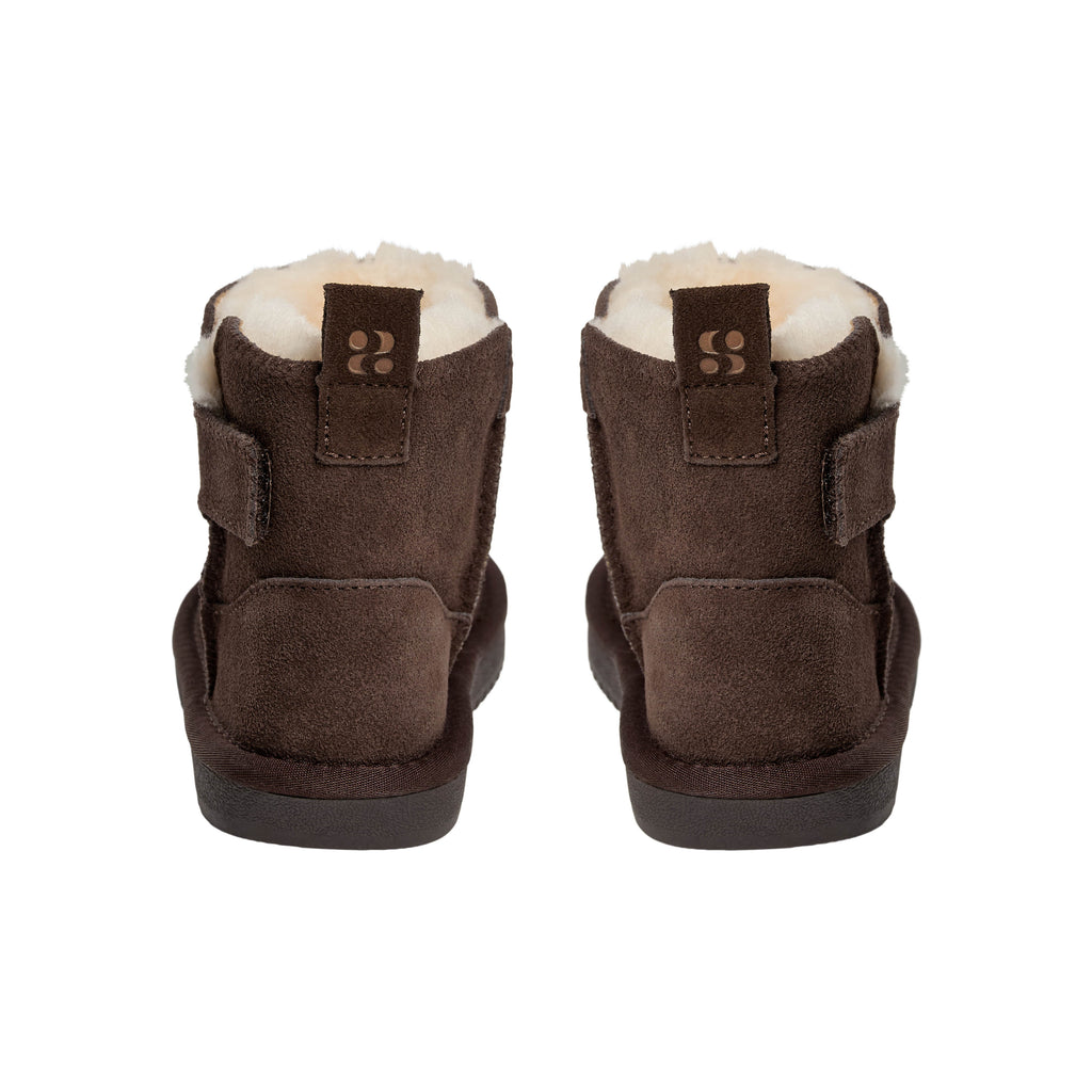 Chaussures enfant doublées en laine ValeKB - Daim - Beige et marron foncé - Sofie Schnoor