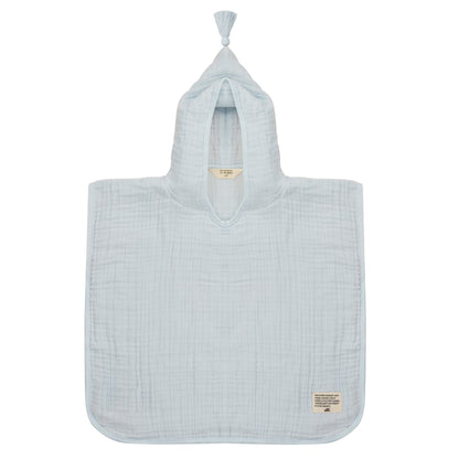 Baby Bello - Poncho - Cashmere Blue - 100% biologisch katoen mousseline - productfoto