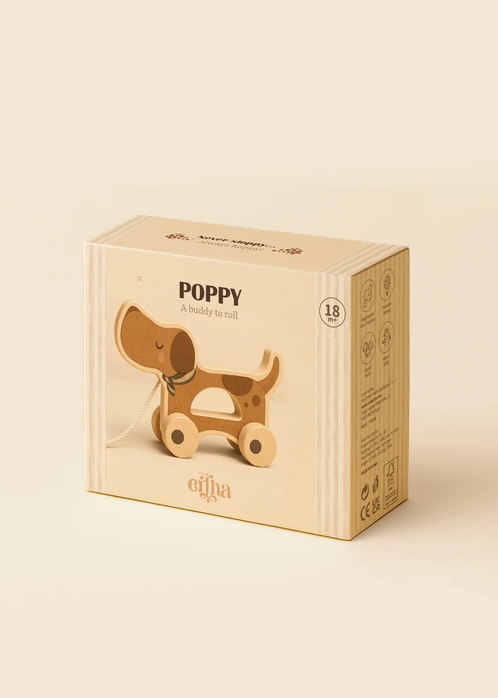 Trekhondje Poppy - Houten speelgoed - Mrs Ertha