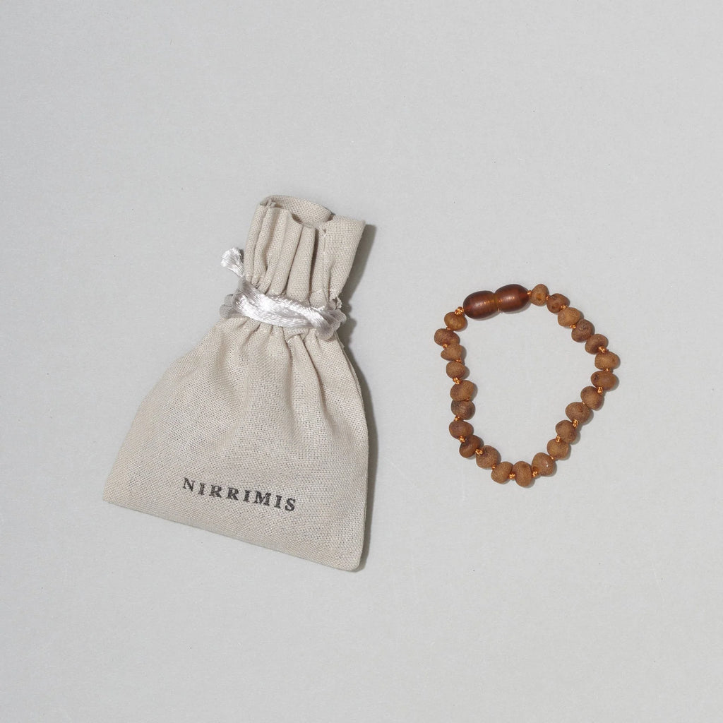 Barnsteen armband Raw Caramel Amber - 14 cm - Nirrimis - productfoto