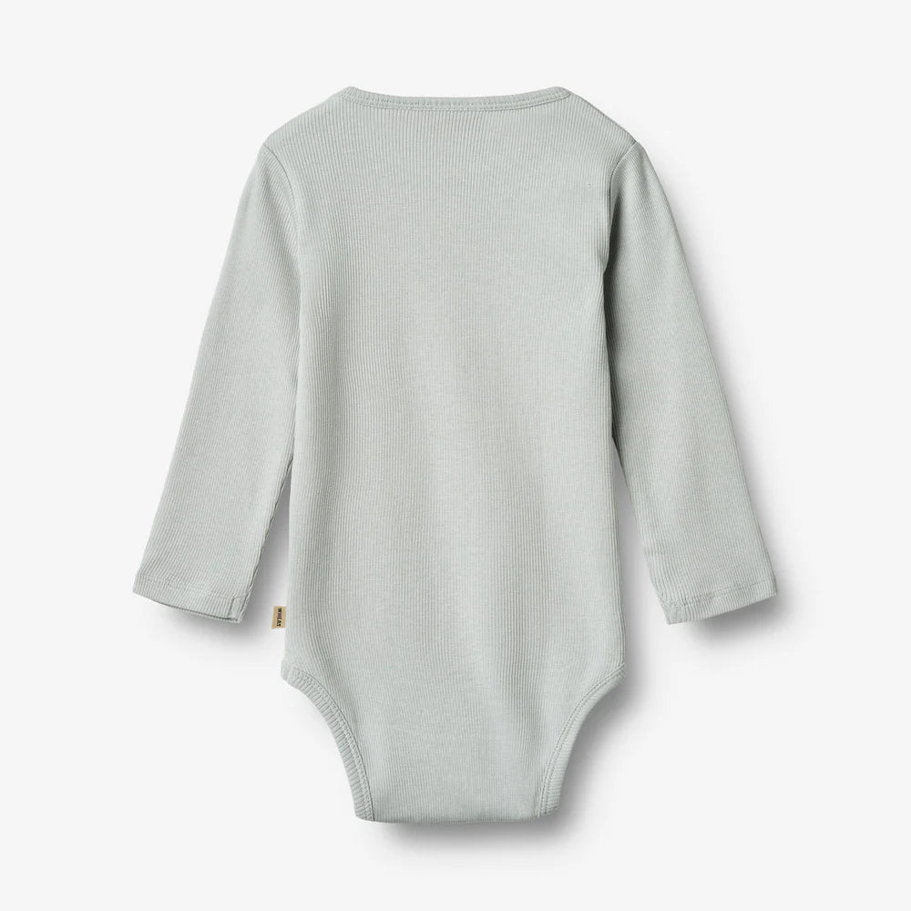 Wheat - Rib Body L/S Spencer - Soft Blue - Biologisch katoen