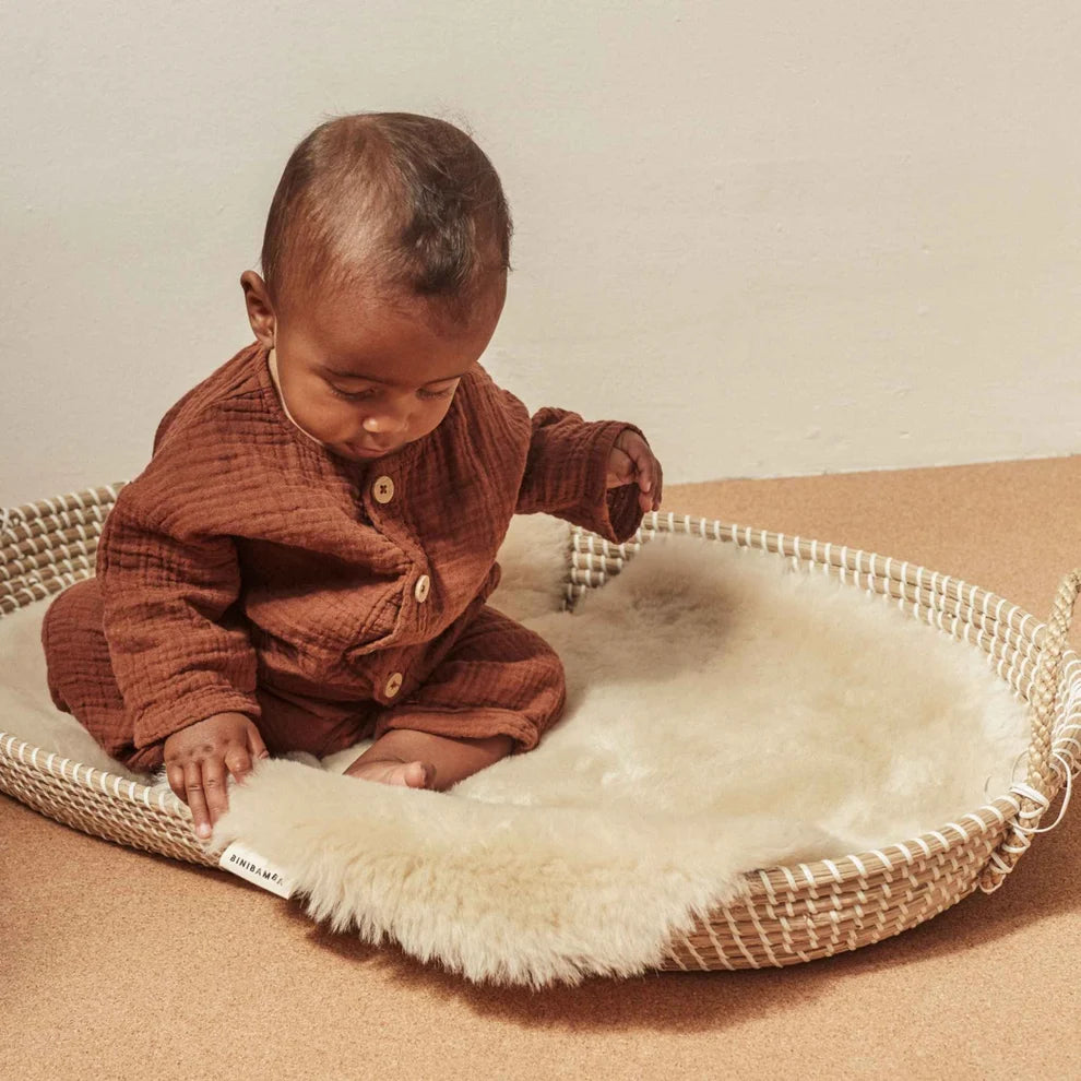 Merino Wool Pram Liner Snuggler® - Peanut - BINIBAMBA