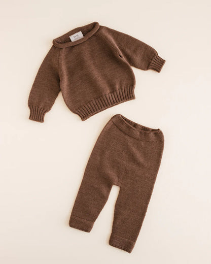 Gebreid broekje Guido - Merino wol - HVID