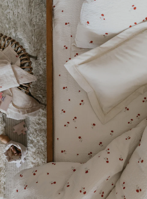 Fitted sheet - Seersucker Fitted Sheet Junior - 70x140 - Organic cotton - Poppy - Garbo & Friends (Copy)