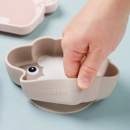 Zuignap bordje Schaap - Silicone Stick&Stay bowl - Sheepy - Sand - Done by Deer