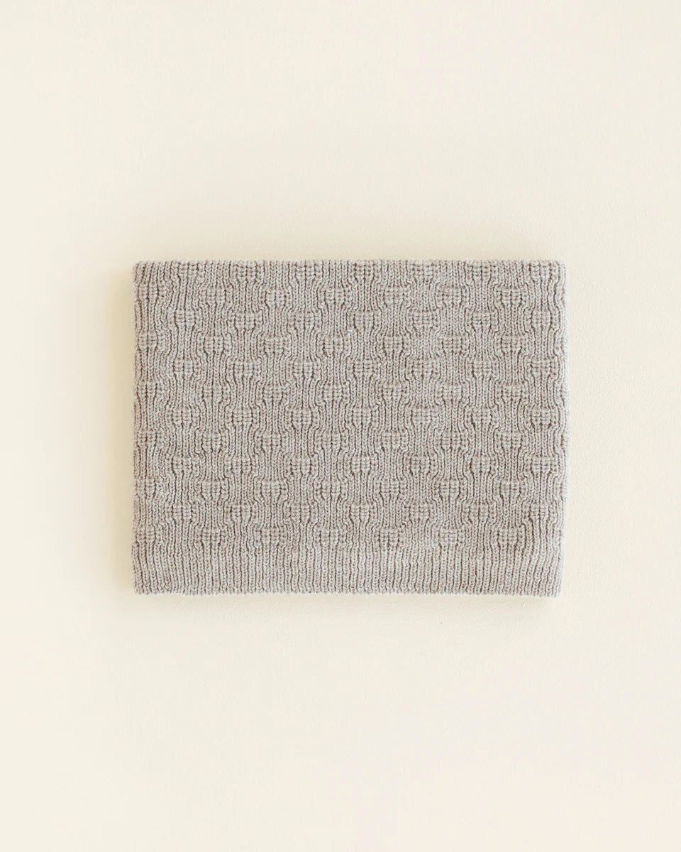 Tube scarf Gigi - 100% extra fine Italiaanse merino wol - Hvid - grey melange