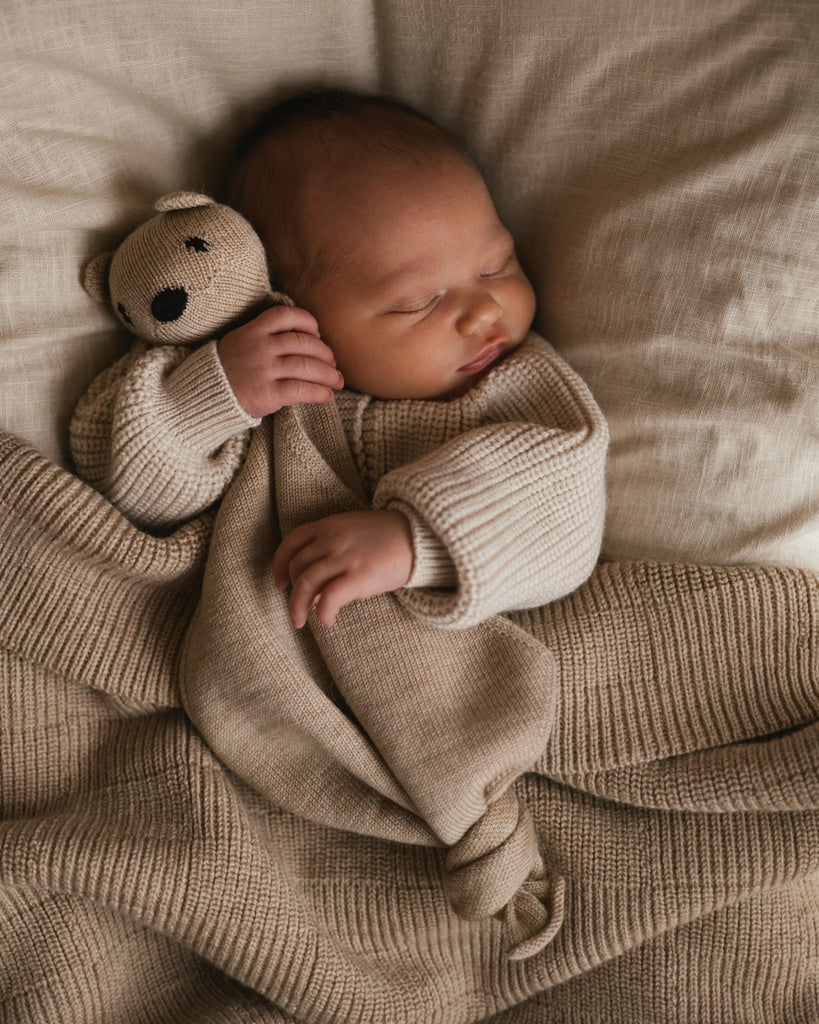 Schnuffeltuch Teddy Tokki - Merinowolle - HVID