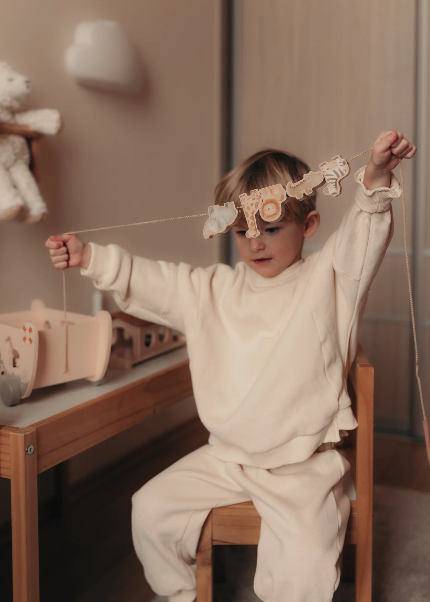 Speelboot rijgset - Buddy Boat - Houten speelgoed - Mrs Ertha